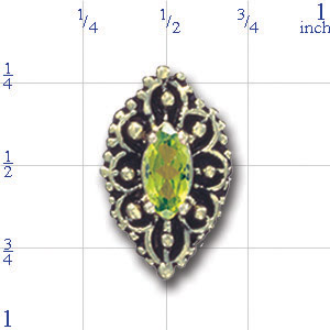 A1876 14K MARQUISE PERIDOT SLIDE 